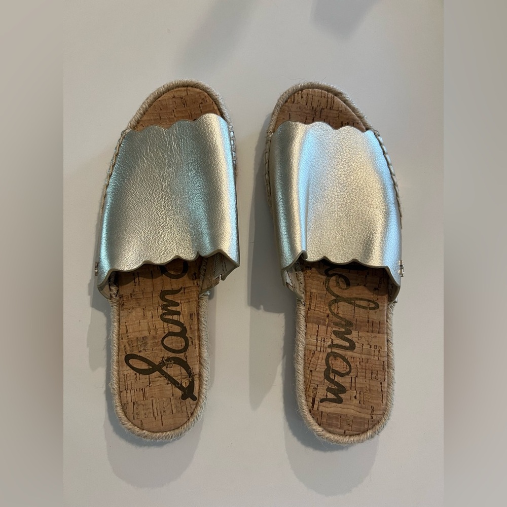 Sam Edelman - gold and jute sandal - size 7.5 - NWOBox